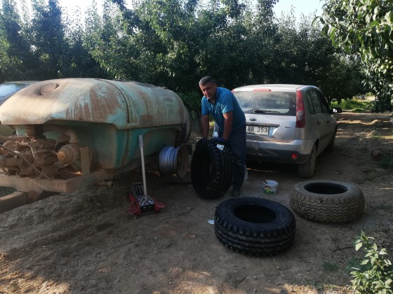 Bayat köyü yeni lastik montajı